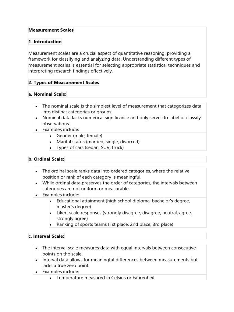 Understanding Measurement Scales | PDF | Level Of Measurement | Measurement