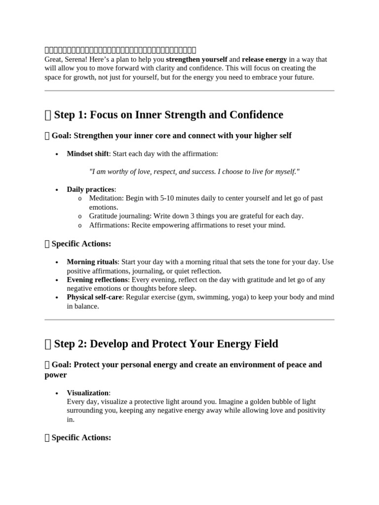 Focus On Inner Strength and Confidence | PDF | Gratitude | Behavioural ...