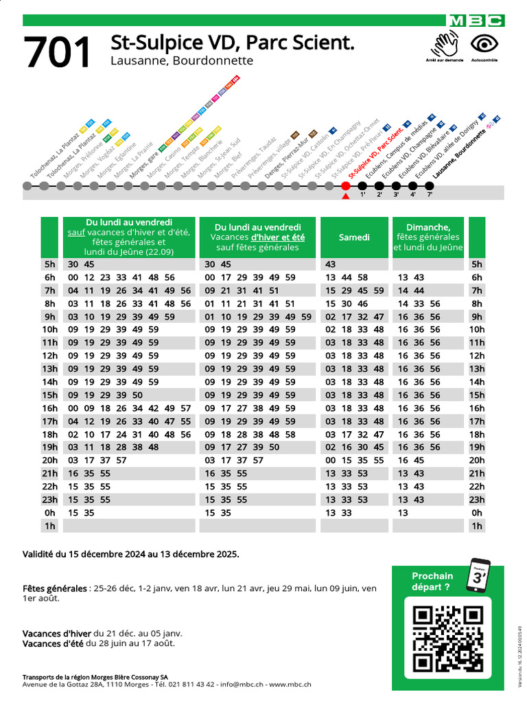 Horaires du bus 701 Bourdonnette | PDF