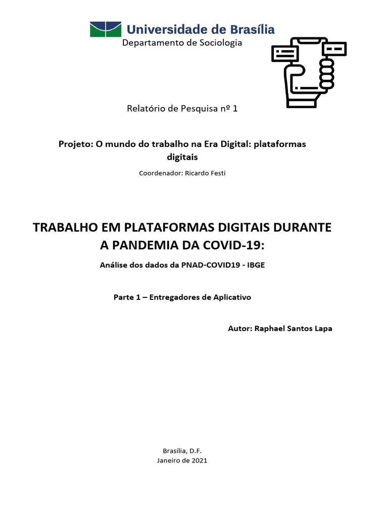 201 - Análise Dos Dados Da Pnad-Covid19 - IBGE Parte 1 | PDF | Sociologia