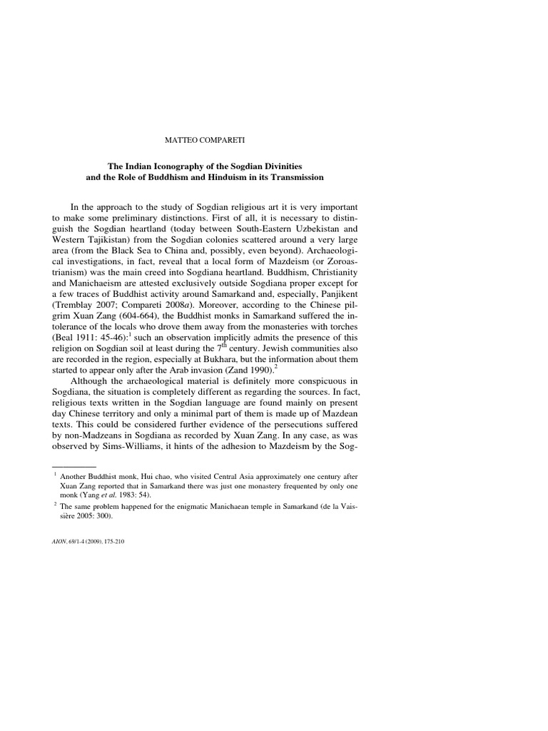 Sogdian Divinities and Indian Influence | PDF