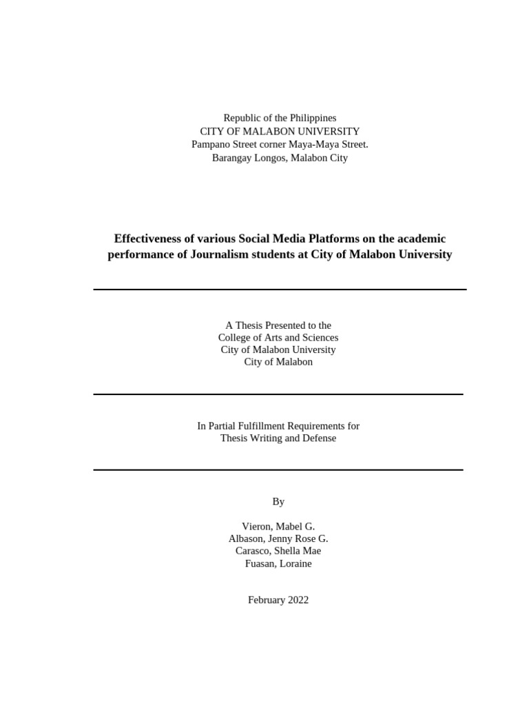 Social Media's Impact on Journalism Students | PDF | Survey Methodology ...