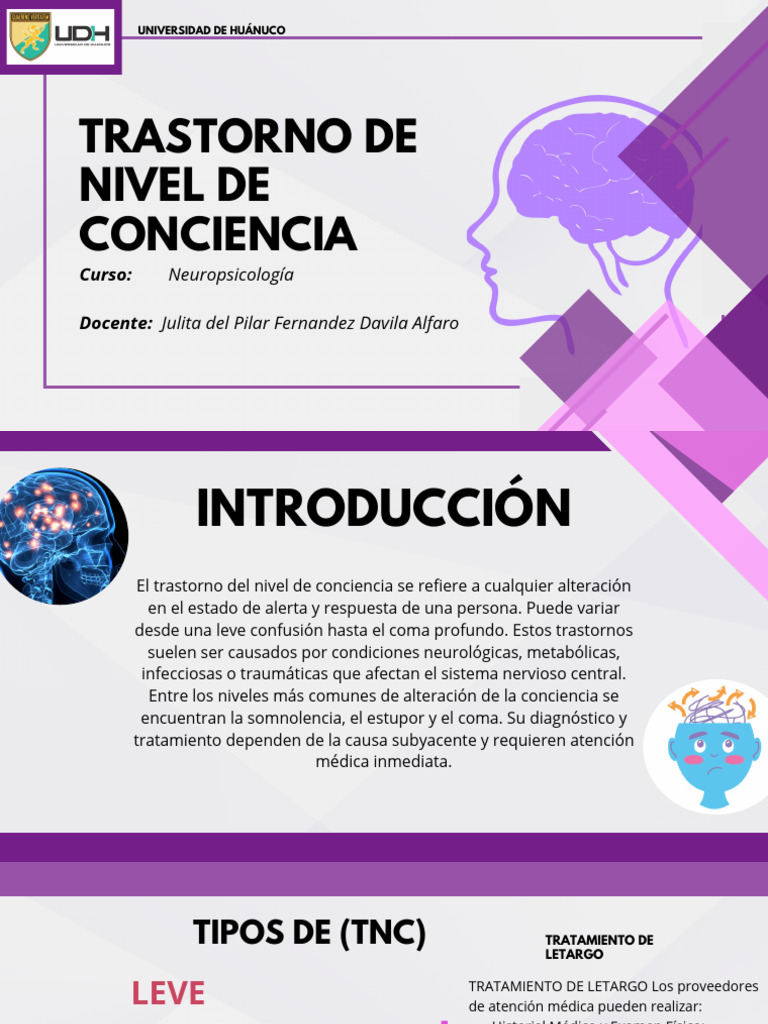 Trastornos del Nivel de Conciencia | PDF | Coma | Neurología