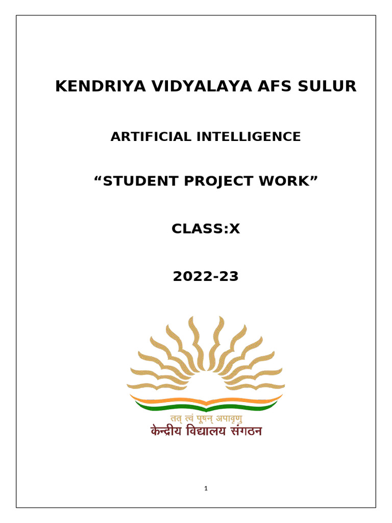AI Projects for Class 10 Students | PDF | Artificial Intelligence ...