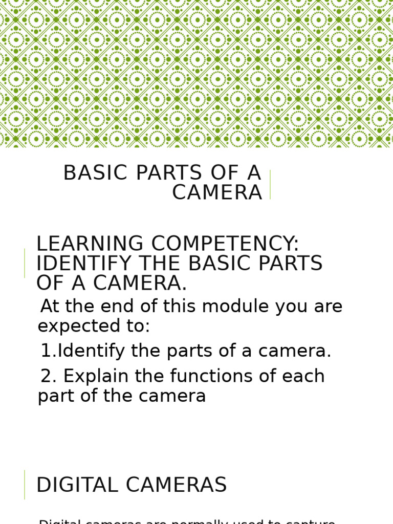 Basic Parts of A Camera | PDF | Camera | Digital Camera