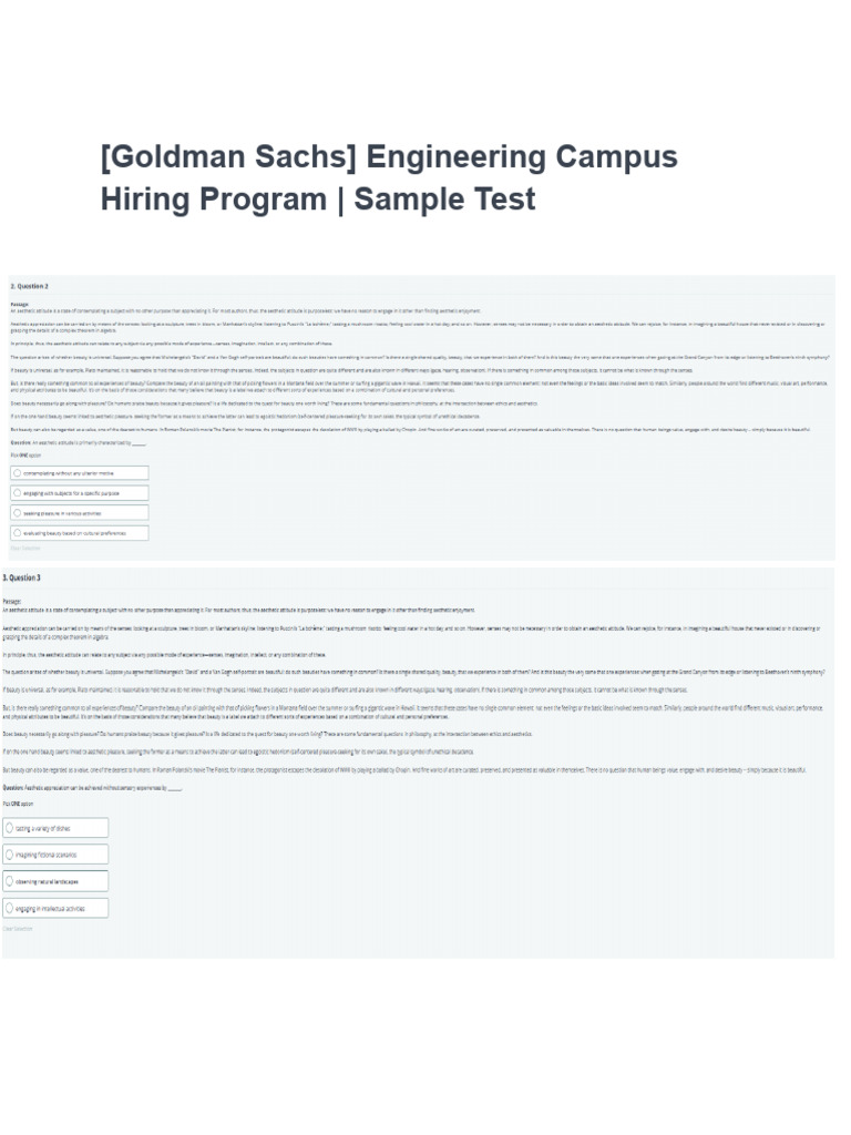 Goldman Sachs Engineering Test Guide | PDF
