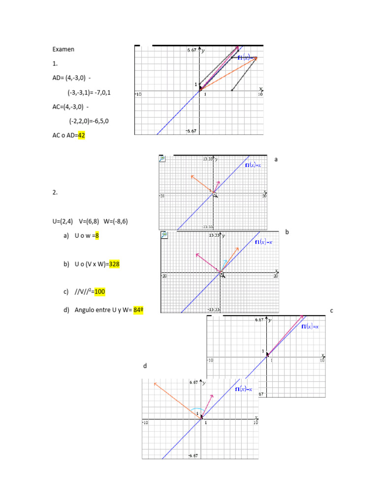 Vector Calculations and Projections | PDF