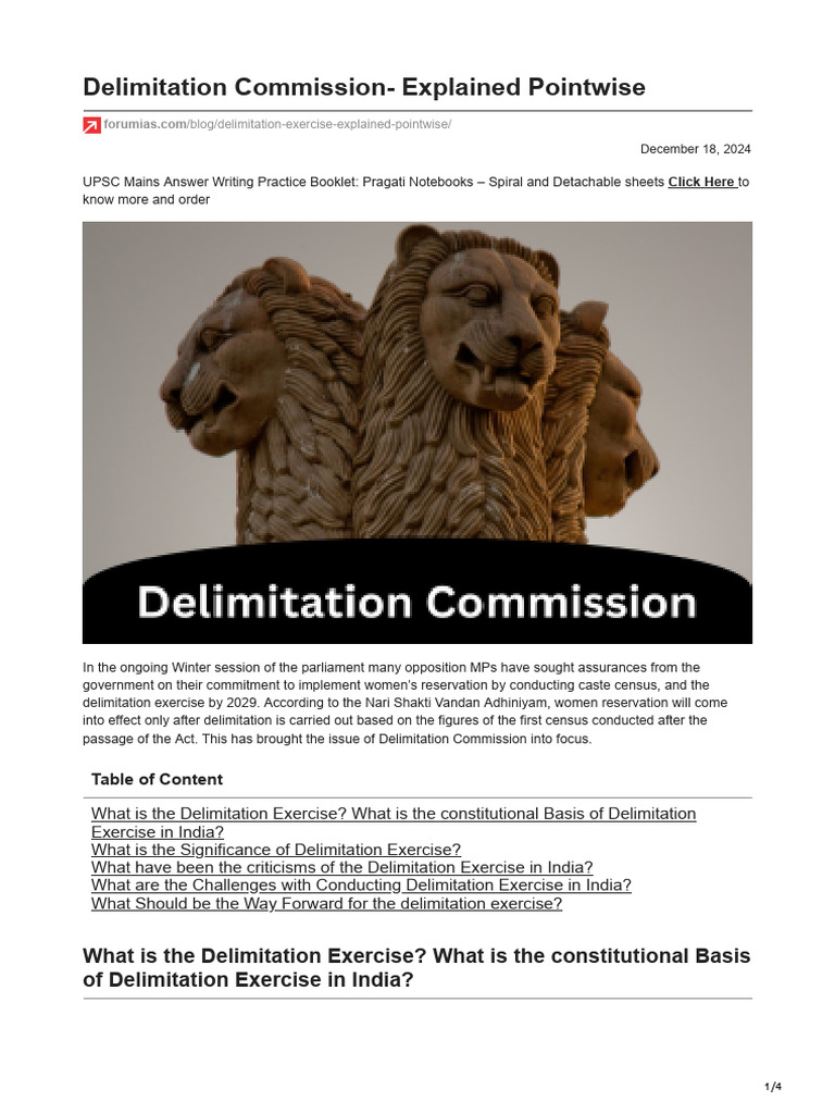 Understanding the Delimitation Commission | PDF | Government Of India ...