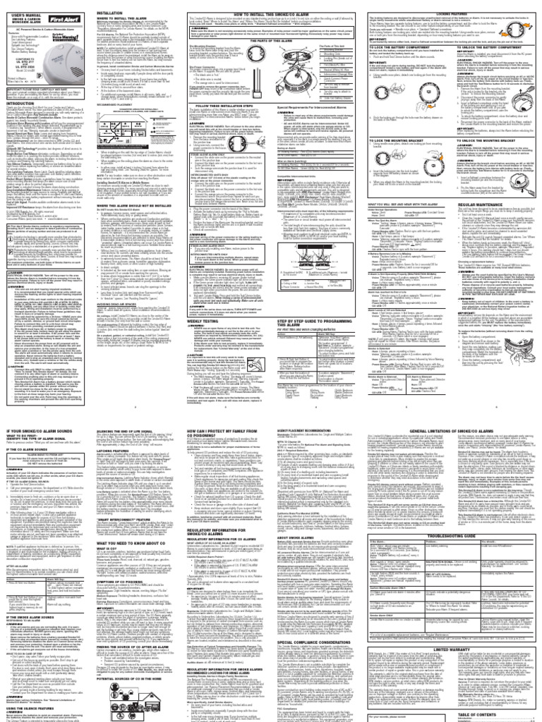First Alert SC7010BV Manual Guide | PDF | Electrical Connector ...
