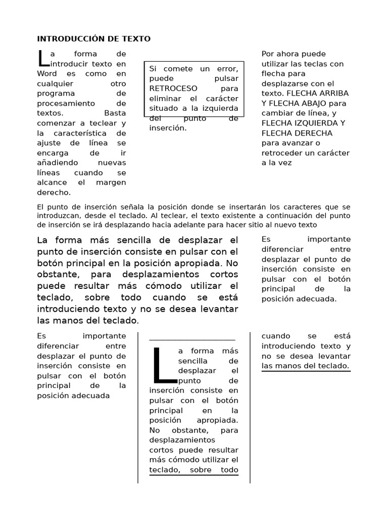 Cómo introducir texto en Word | PDF | Teclado