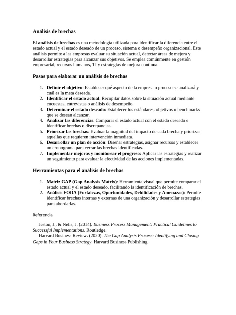 Análisis de brecha | PDF