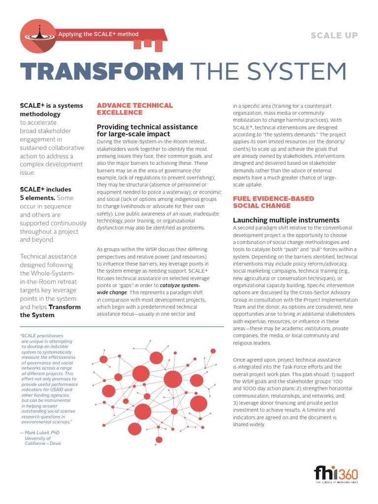 SCALE+: Transforming Systems for Impact | PDF | Development Aid ...
