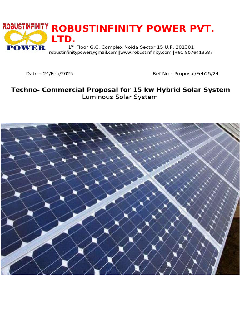 15 kW Hybrid Solar System Proposal | PDF | Indemnity | Electric Power