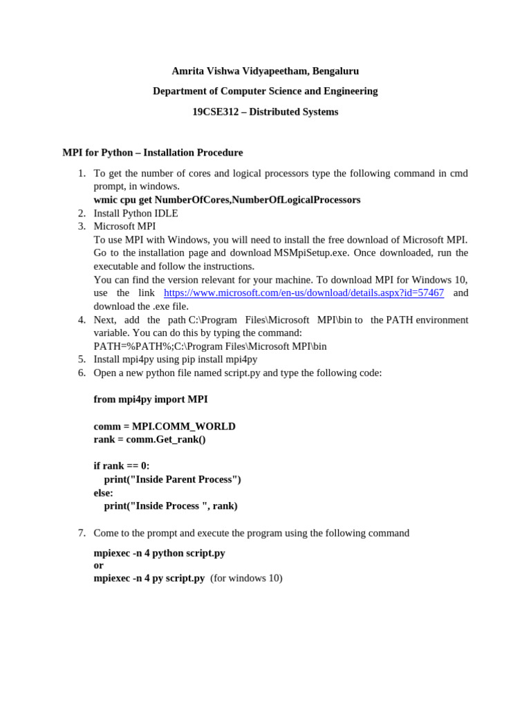 MPI for Python Installation Guide | PDF