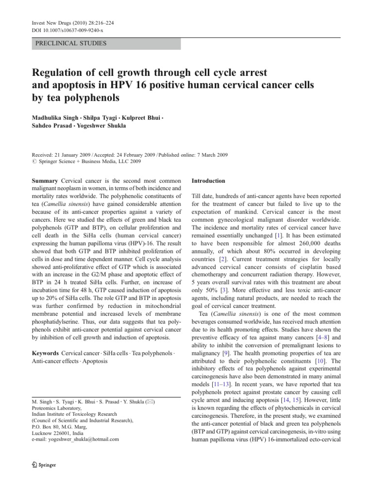 Regulation of Cell Growth Through Cell Cycle Arrest | PDF | Apoptosis ...