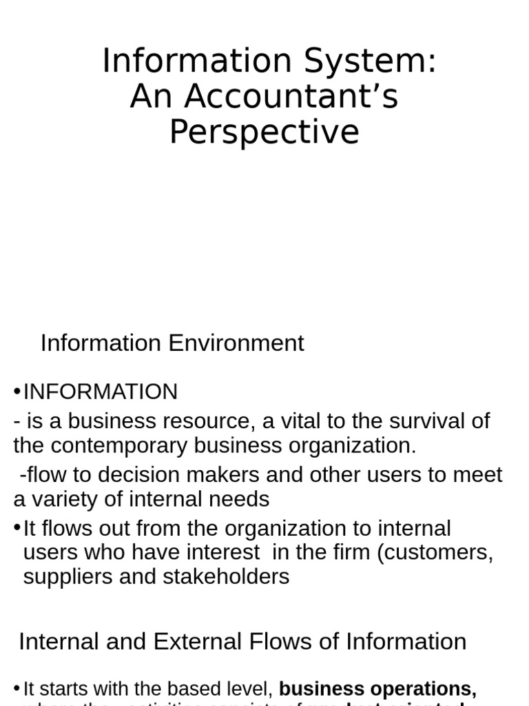 Information System As An Accountants Perspective 1 | PDF | Databases ...