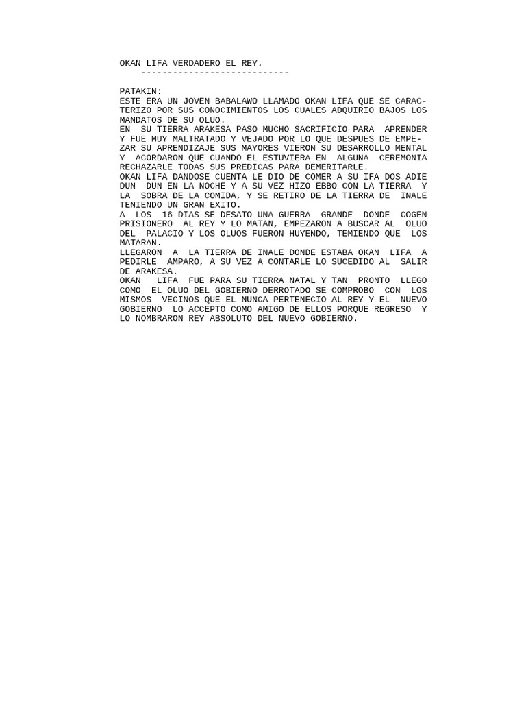 Okan Lifa Verdadero El Rey | PDF