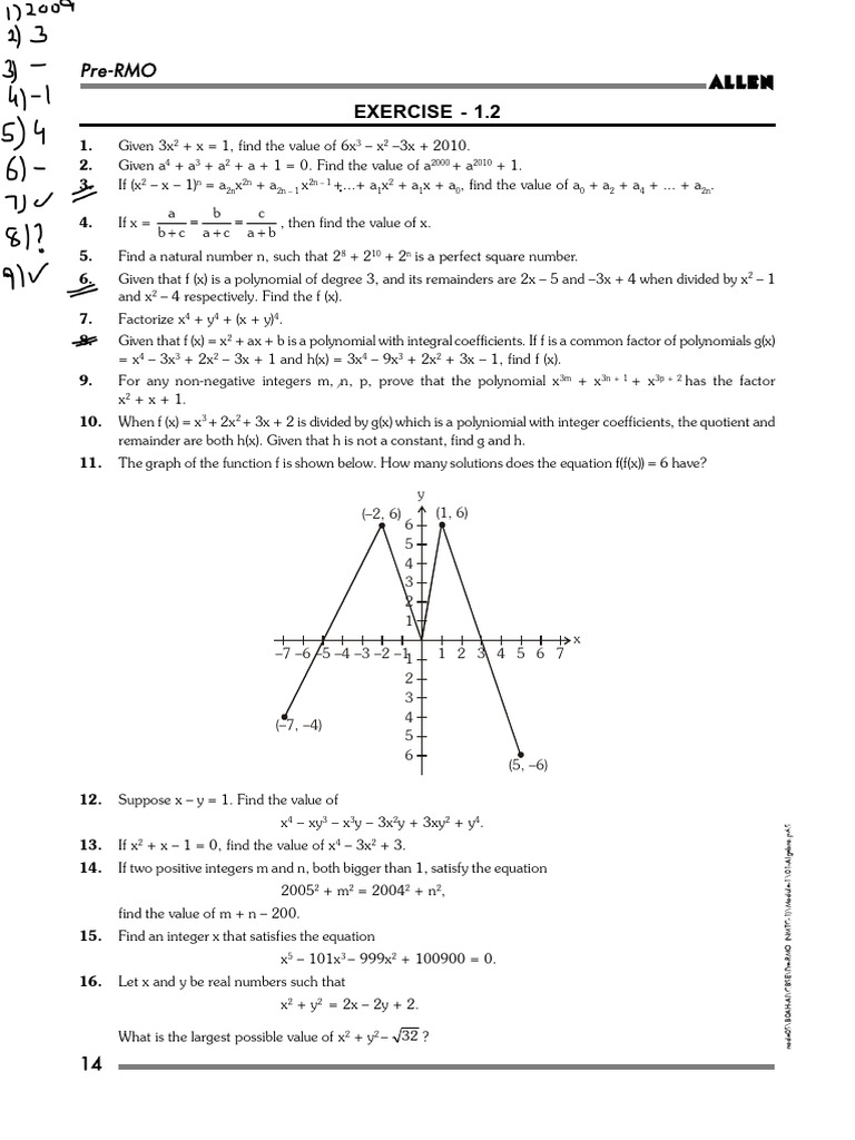 PRE-RMO_Module-1 kota-1 | PDF | Polynomial | Elementary Mathematics