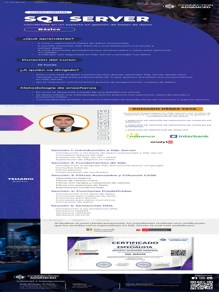 Curso Básico de SQL Server Online | PDF | SQL | Servidor SQL de Microsoft