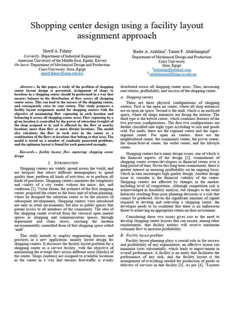 Optimizing Shopping Center Layout Design | PDF | Shopping Mall ...