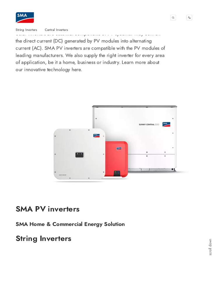 Discover PV and Solar Inverters by SMA! _ SMA Solar | PDF ...