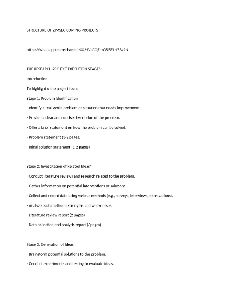 ZIMSEC Project Execution Stages Guide | PDF | Evaluation | Methodology