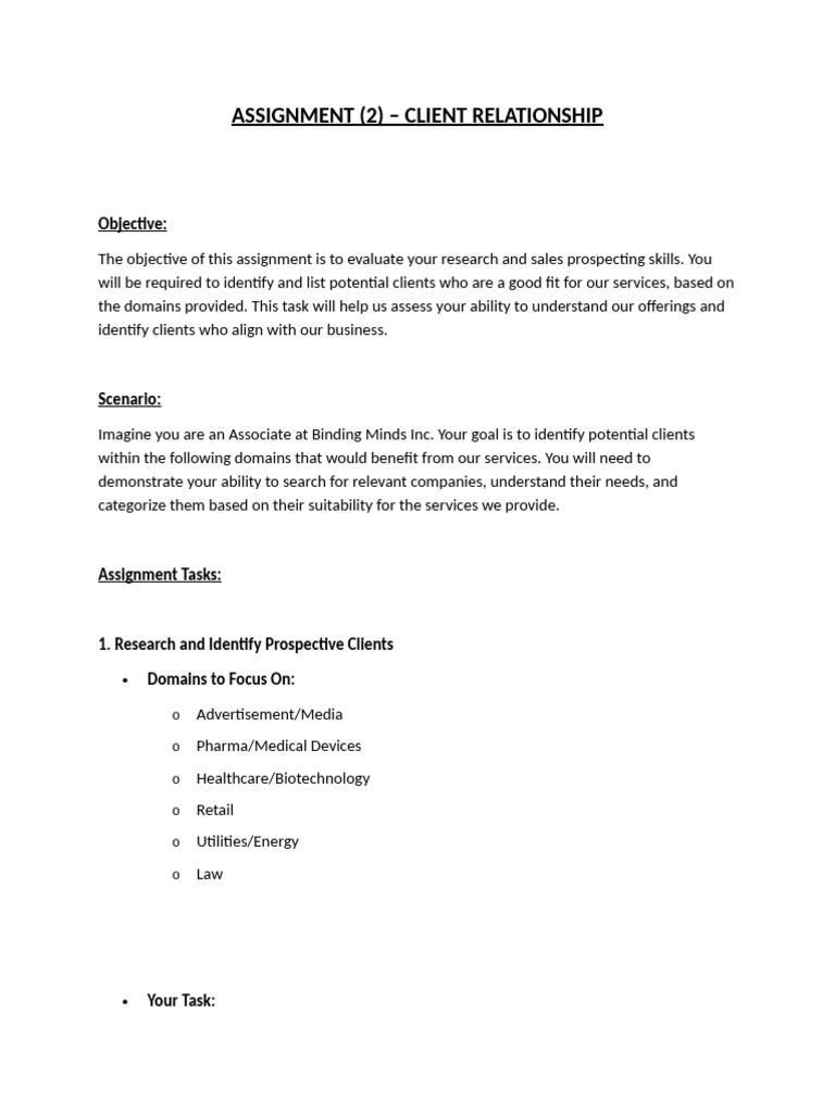 Client Prospecting Assignment Guide | PDF | Decision Making | Cognition