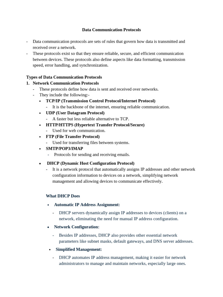 Data Communication Protocols | PDF | Internet Protocol Suite | Computer ...