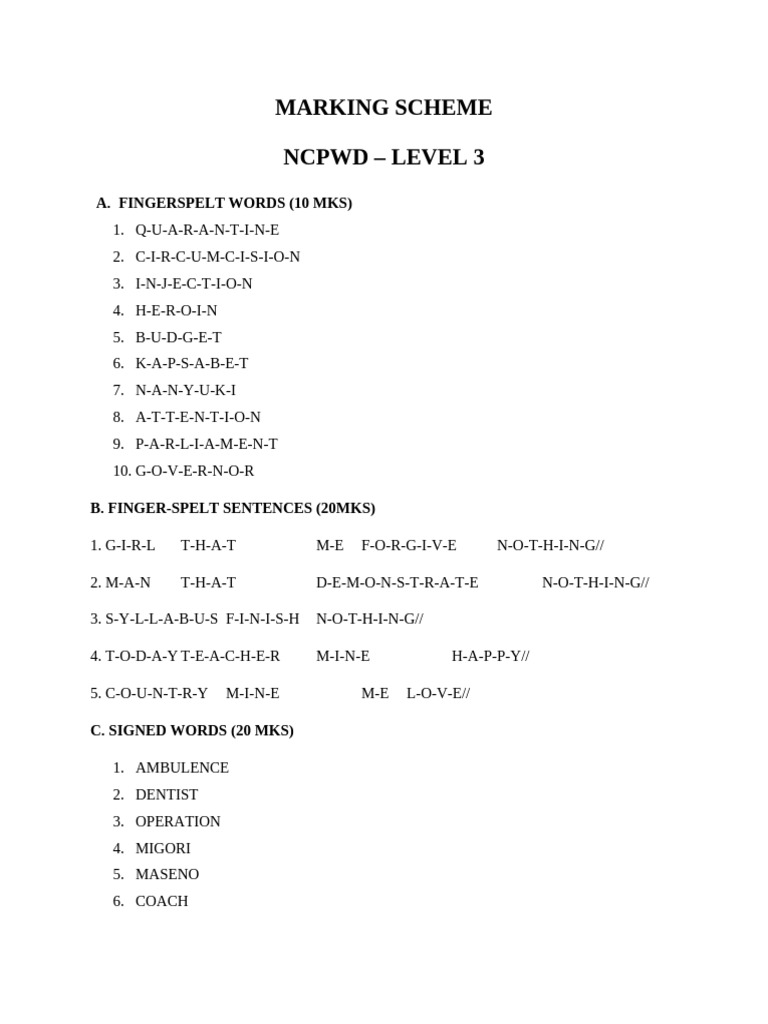Marking Scheme | PDF