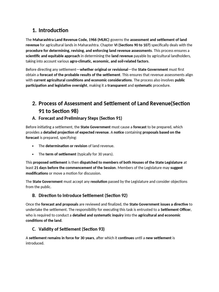 Maharashtra Land Revenue Assessment Guide | PDF | Agriculture | Taxes