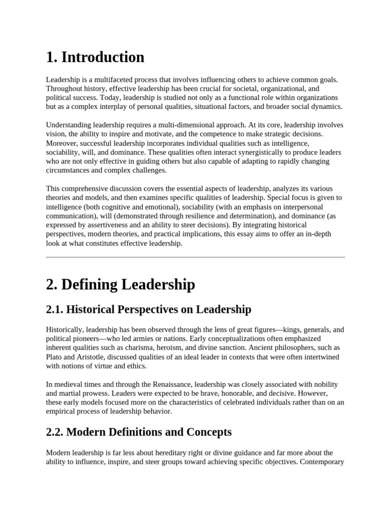 Essential Qualities of Effective Leadership | PDF | Leadership ...