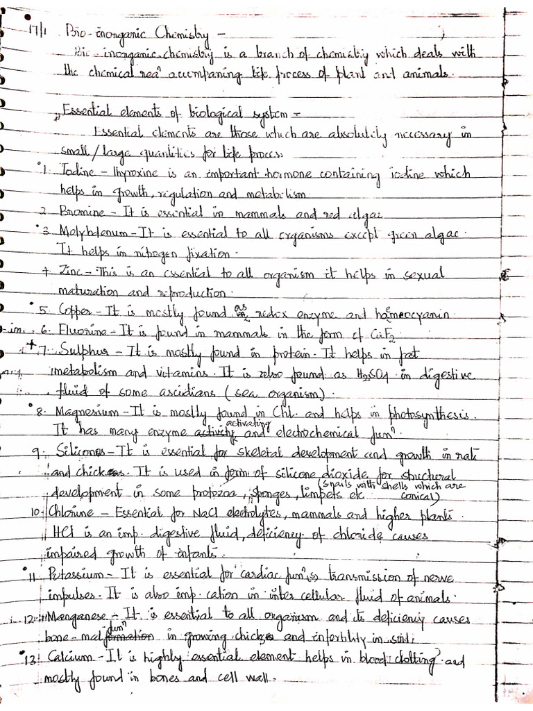Bioinorganic Chemistry Pdf