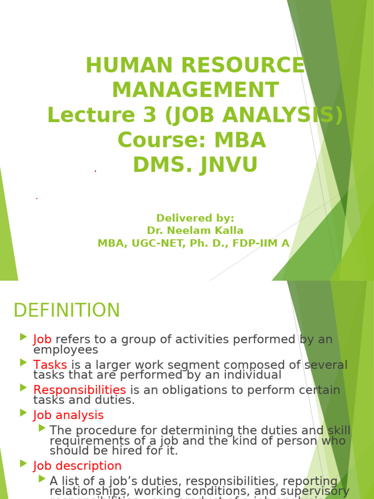 Job Analysis in Human Resource Management | PDF | Employment | Information