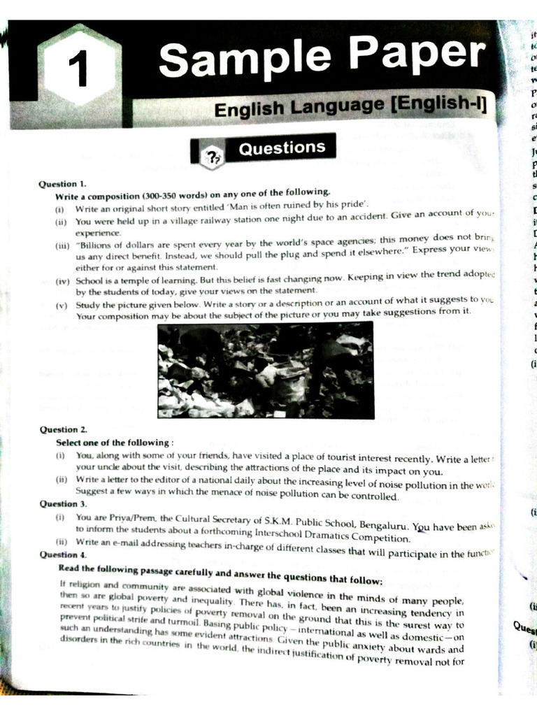 ICSE Class 10th English Language Sample Paper | PDF