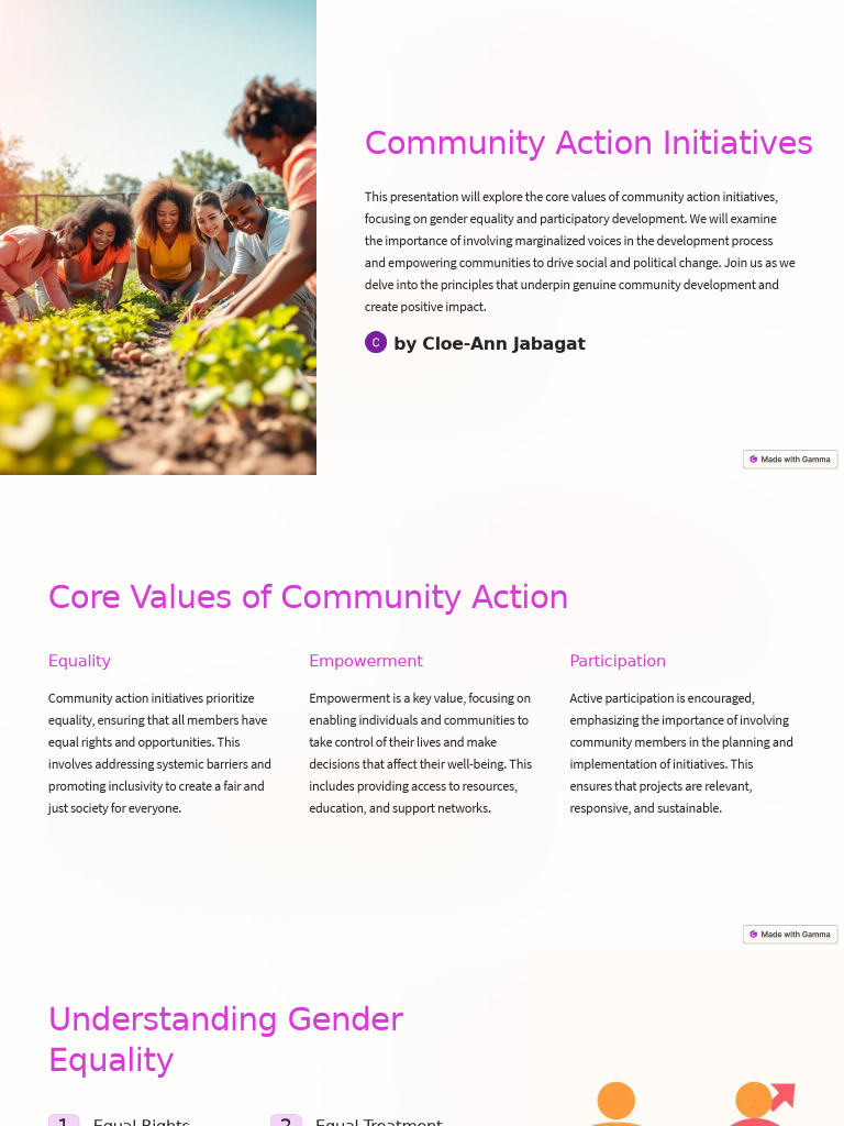 Community Action: Gender Equality Focus | PDF | Social Equality ...