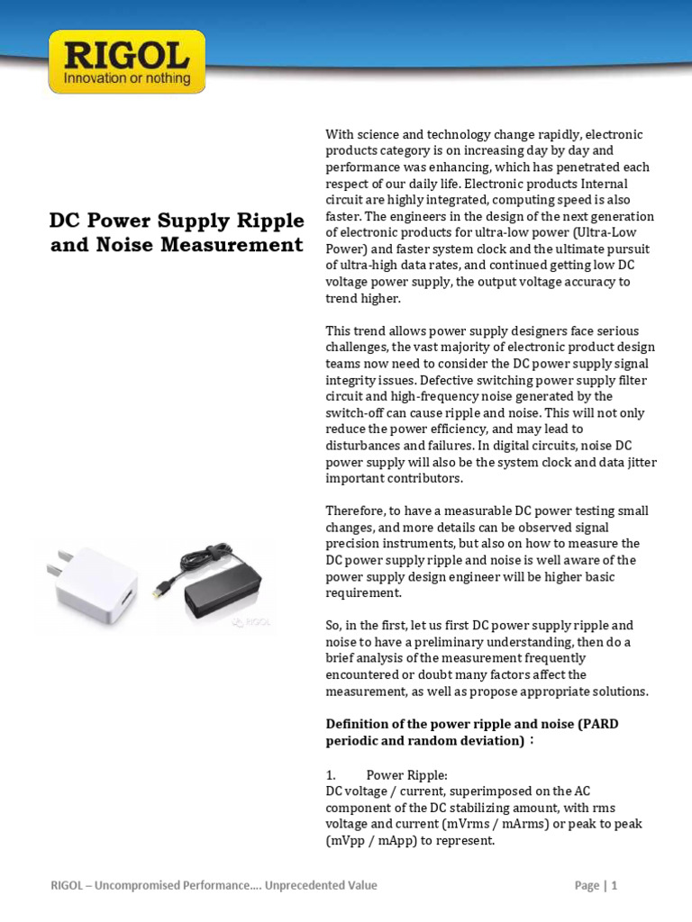 DC Power Supply Ripple and Noise Measurement | PDF | Power Supply ...