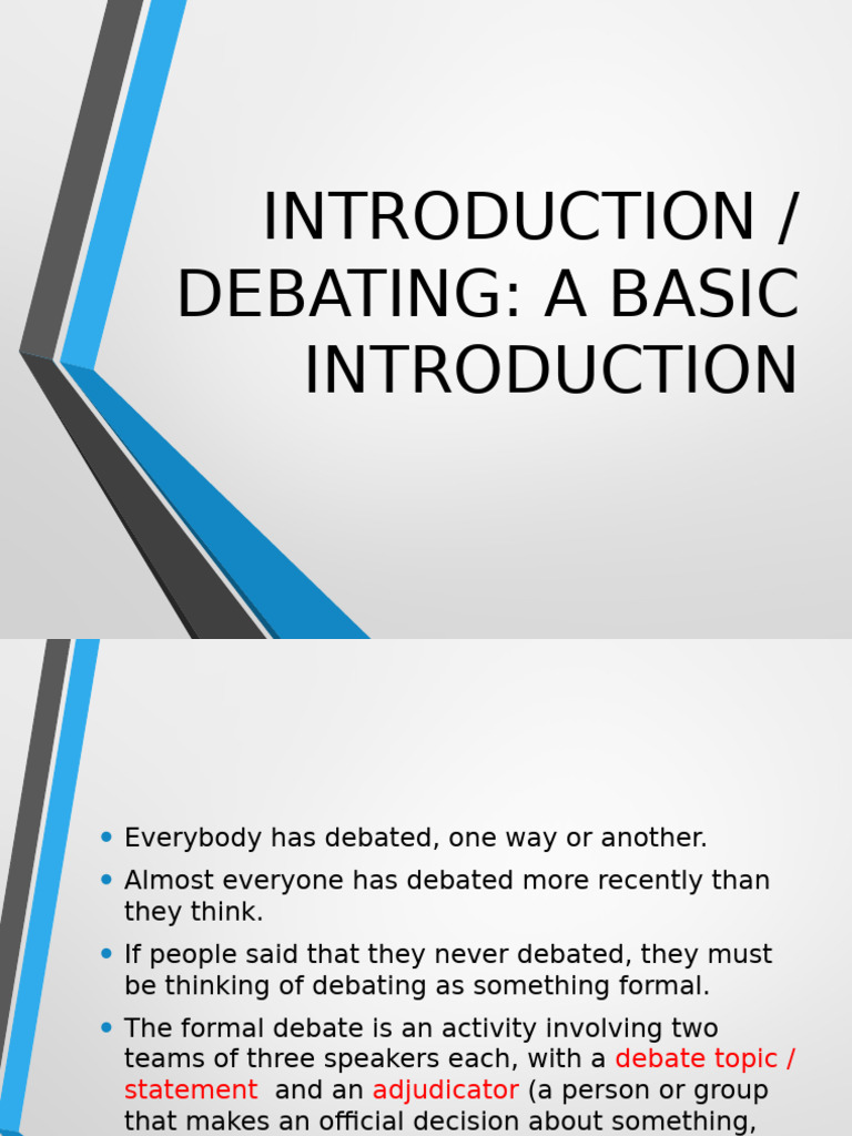 Introduction to Debating Skills | PDF | Argument