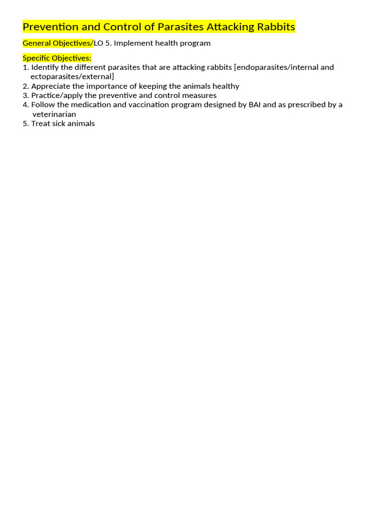 Curated visual reference: Gallery Detail: Prevention And Control Of Parasites Attacking Rabbits