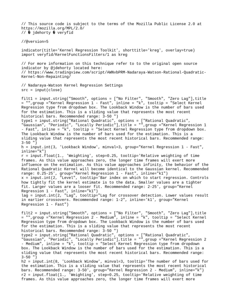 Kernel Regression Toolkit for Trading | PDF | Regression Analysis ...