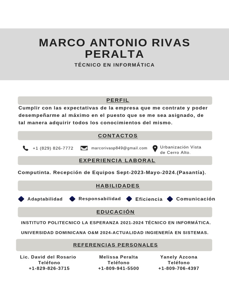 Marcos Rivas CV | PDF