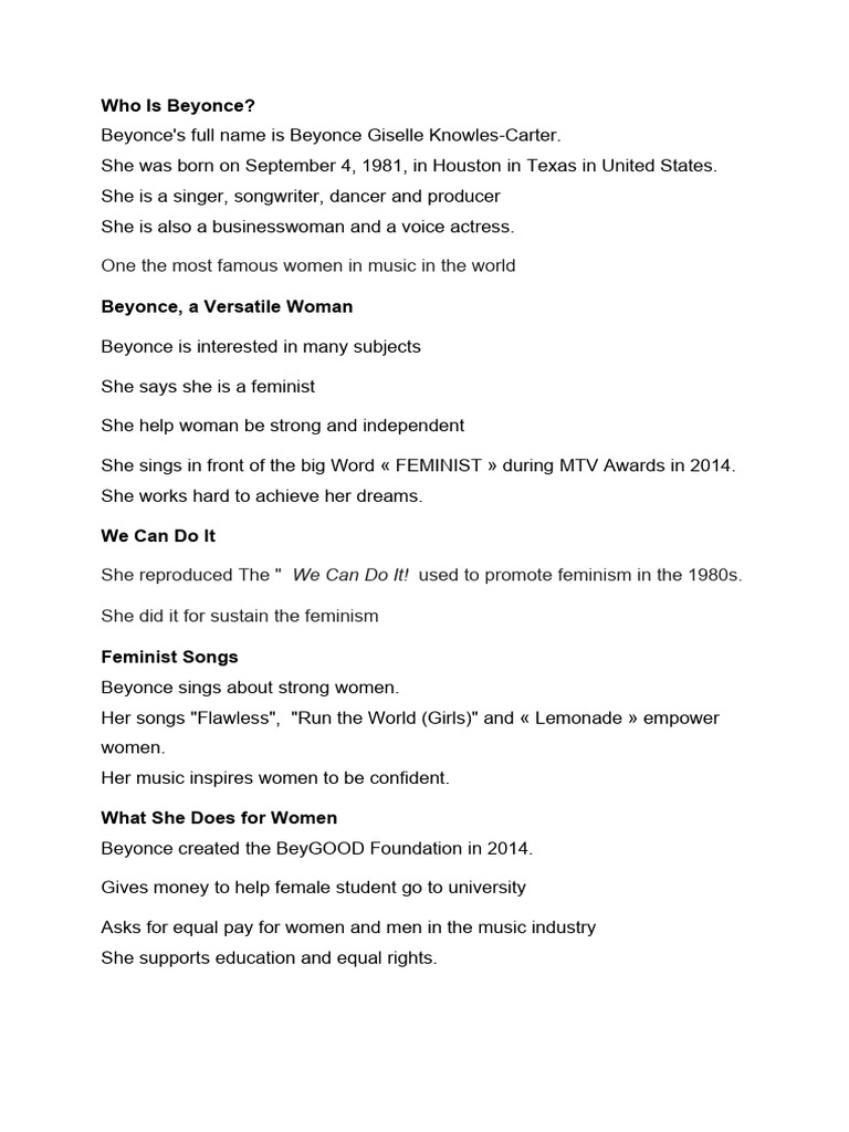 Beyonce: Empowering Women Through Music | PDF