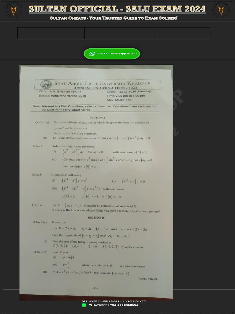 Functional-Math (A.d.s-Ii) Paper Solved by SULTAN | PDF