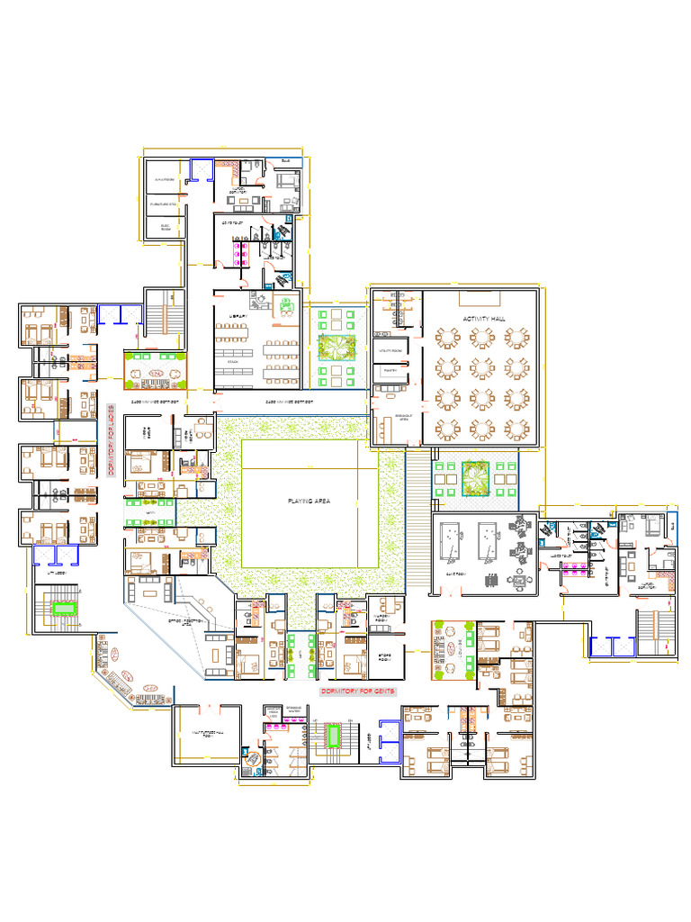 Architectural Layout for Dormitory Design | PDF | Houses | Buildings ...
