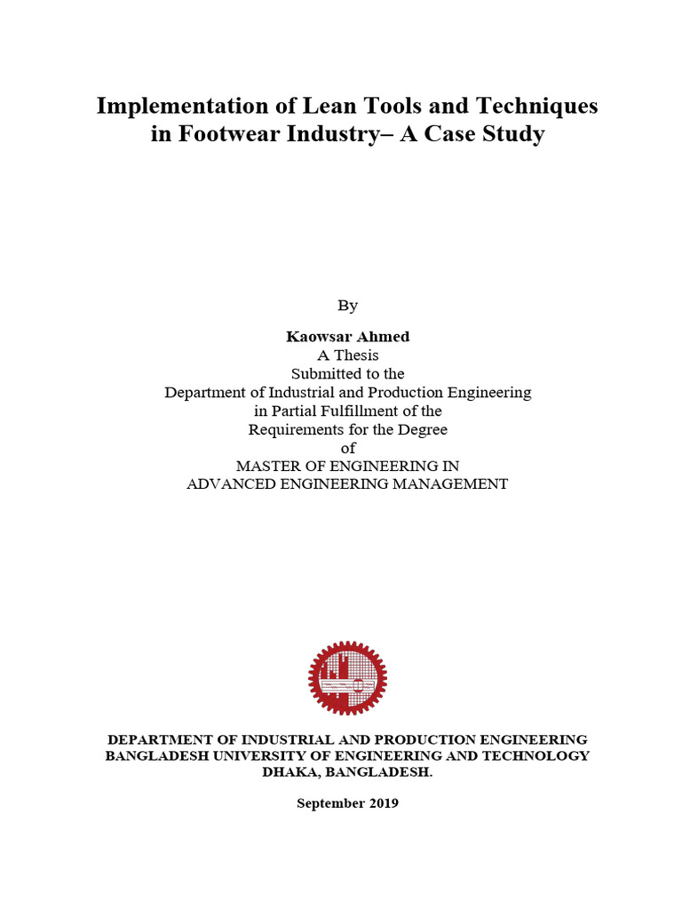 Lean Tools in Footwear Industry Case Study | PDF | Lean Manufacturing ...