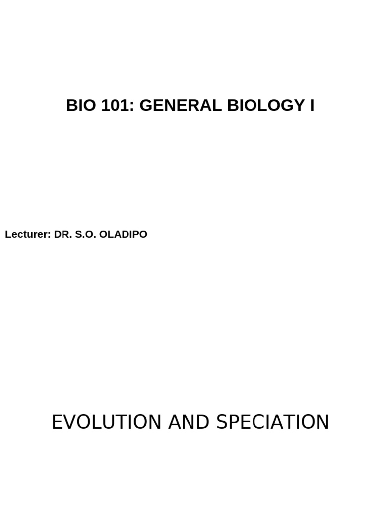 Evolution and Speciation Concepts | PDF | Evolution | Taxonomy (Biology)