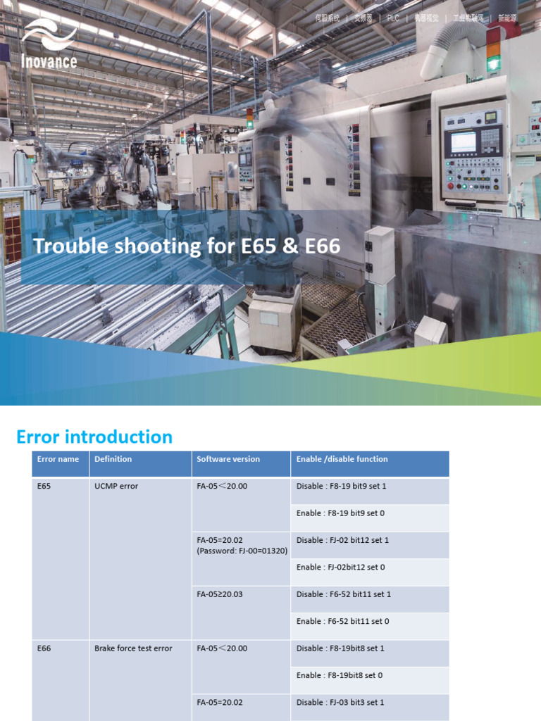 Troubleshooting E65 & E66 Errors | PDF