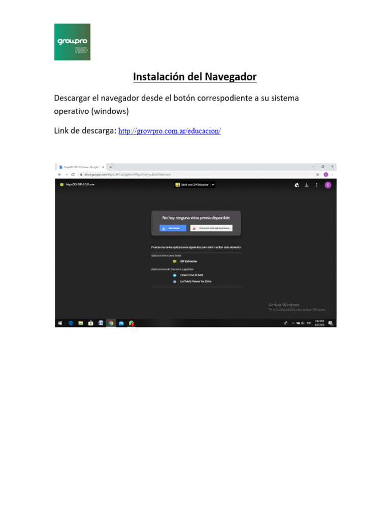Tutorial Instalación Navegador - Windows | PDF