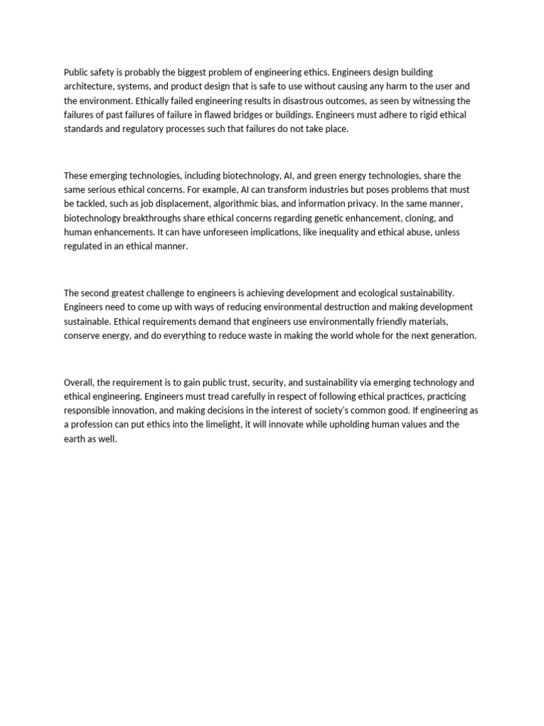 Engineering Ethics and Public Safety Challenges | PDF