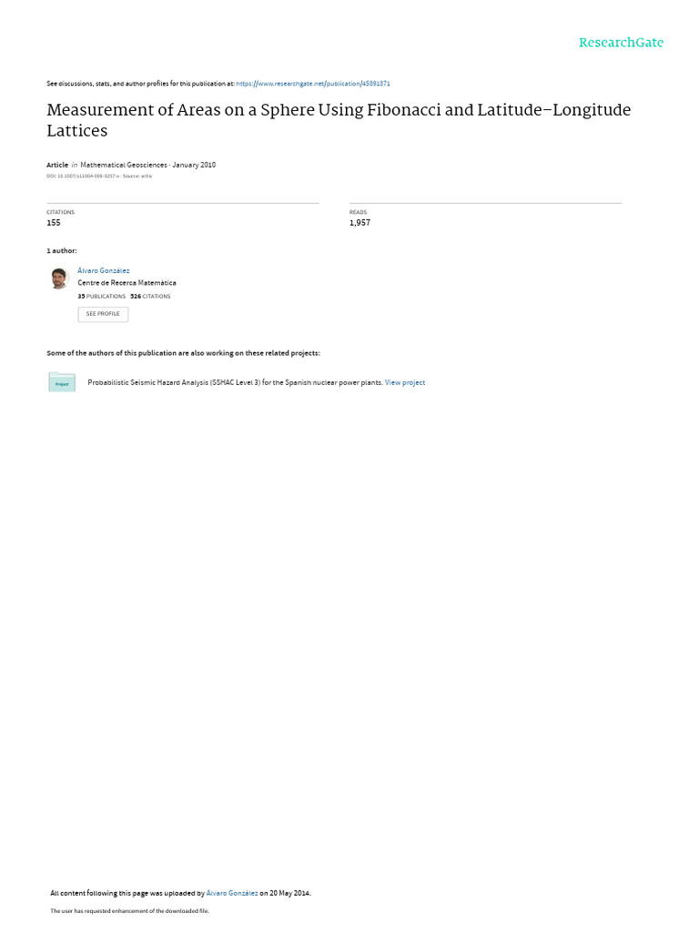 REF[8]_Fibonacci_Lattice | PDF | Latitude | Longitude