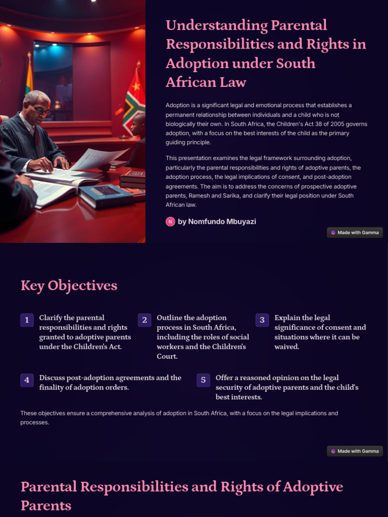 Understanding Parental Responsibilities and Rights in Adoption Under ...